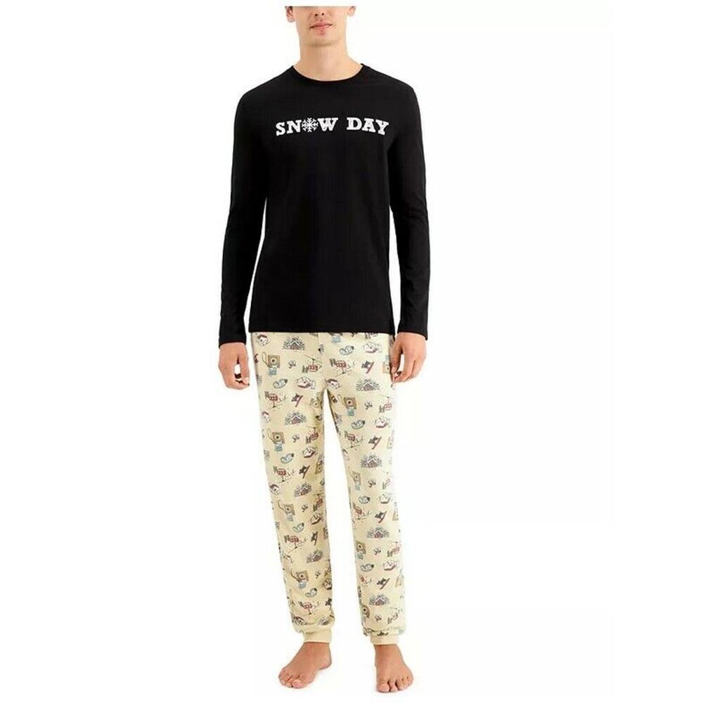Family Pajamas Men Ski Vintage Family Pajama 2 Piece Set Multi Size 2XL 1139